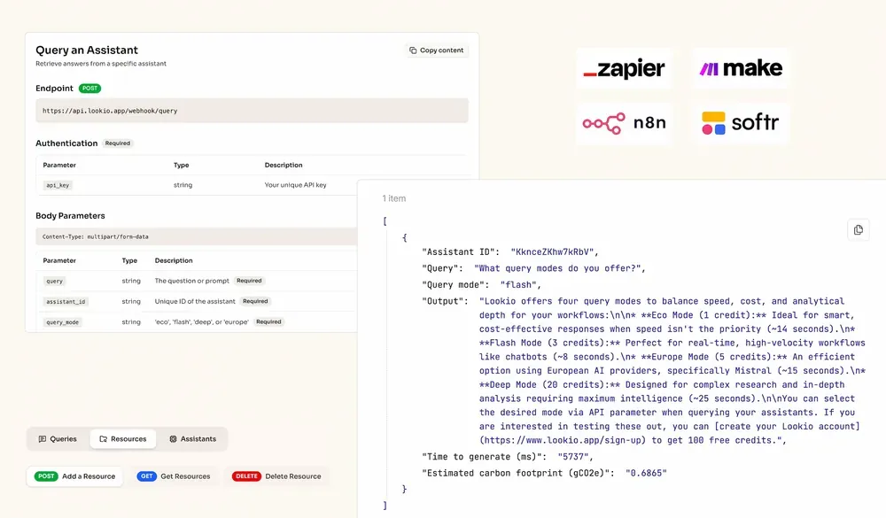 Calling Lookio via API in an n8n workflow