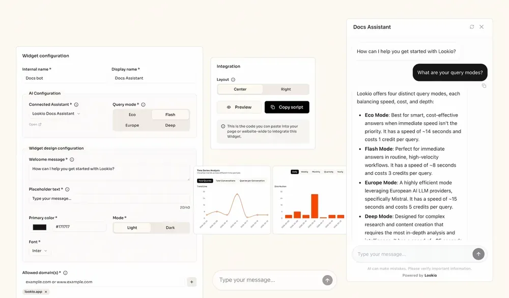 User interacting with the modern Lookio Chat Widget
